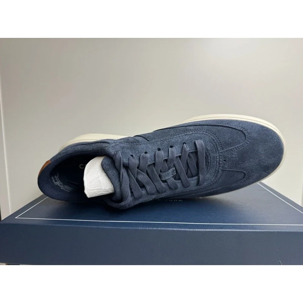 Cole Haan Grand Crosscourt Hingham Blue Suede Lace-Up Sneakers US 10 D